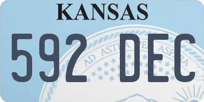 KS license plate 592DEC