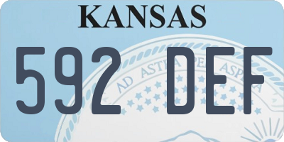 KS license plate 592DEF