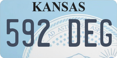 KS license plate 592DEG