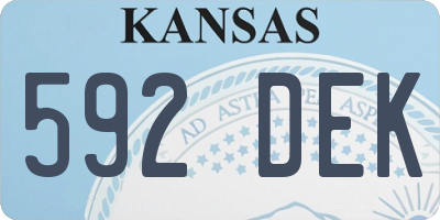 KS license plate 592DEK