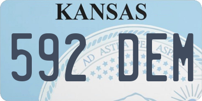 KS license plate 592DEM