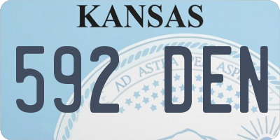 KS license plate 592DEN