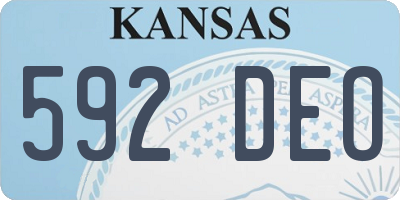 KS license plate 592DEO