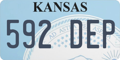 KS license plate 592DEP