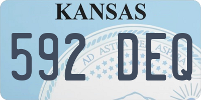KS license plate 592DEQ
