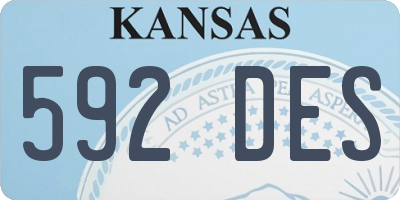 KS license plate 592DES