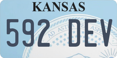 KS license plate 592DEV
