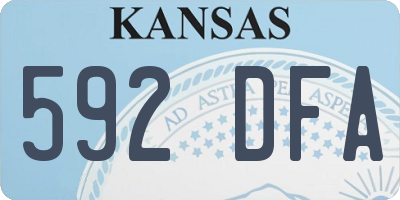 KS license plate 592DFA