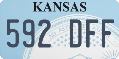 KS license plate 592DFF