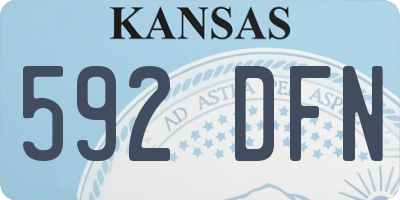 KS license plate 592DFN