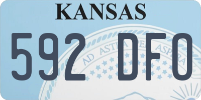 KS license plate 592DFO