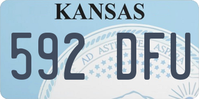 KS license plate 592DFU