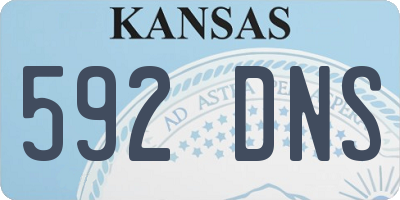 KS license plate 592DNS