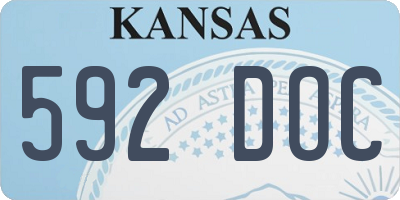 KS license plate 592DOC