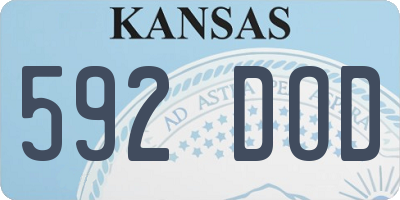 KS license plate 592DOD