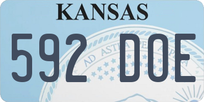 KS license plate 592DOE