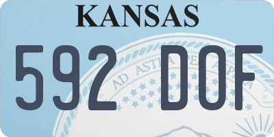 KS license plate 592DOF