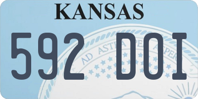 KS license plate 592DOI