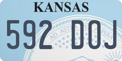 KS license plate 592DOJ