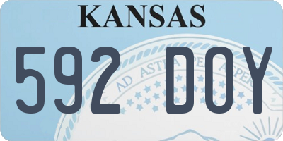 KS license plate 592DOY