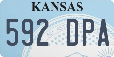 KS license plate 592DPA