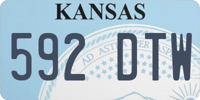 KS license plate 592DTW