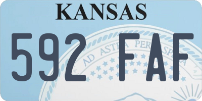 KS license plate 592FAF