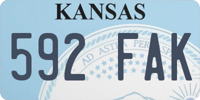 KS license plate 592FAK