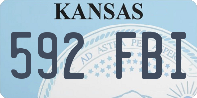 KS license plate 592FBI