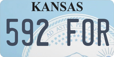 KS license plate 592FOR