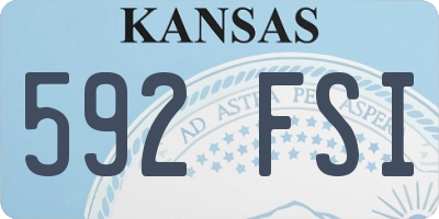 KS license plate 592FSI