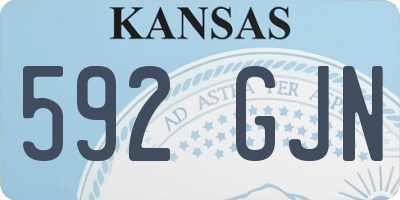KS license plate 592GJN