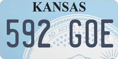 KS license plate 592GOE