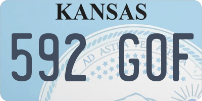 KS license plate 592GOF