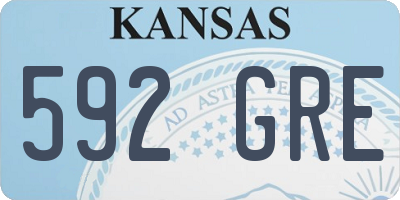 KS license plate 592GRE