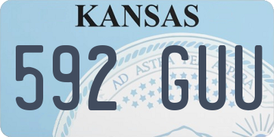 KS license plate 592GUU