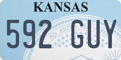 KS license plate 592GUY