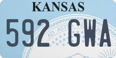 KS license plate 592GWA
