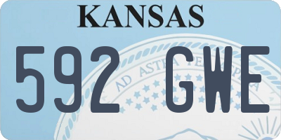 KS license plate 592GWE