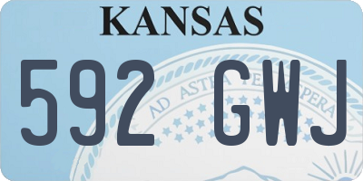 KS license plate 592GWJ