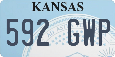 KS license plate 592GWP
