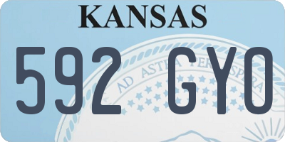 KS license plate 592GYO