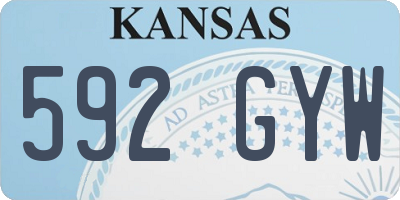 KS license plate 592GYW
