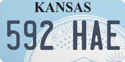 KS license plate 592HAE