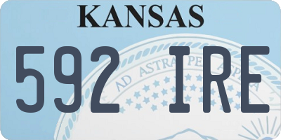 KS license plate 592IRE