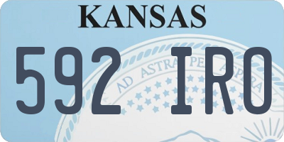 KS license plate 592IRO