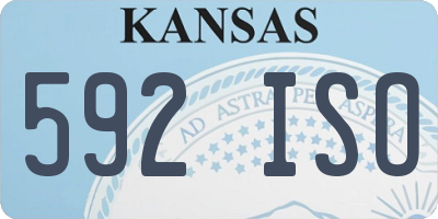 KS license plate 592ISO