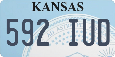 KS license plate 592IUD