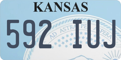 KS license plate 592IUJ