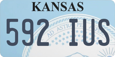 KS license plate 592IUS